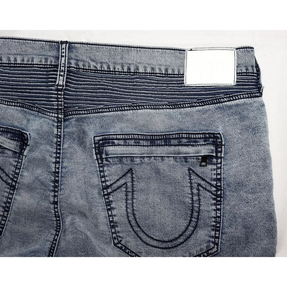True‎ Religion Geno Relaxed Slim Moto Men's Shorts Size 42 Thrashed Distressed